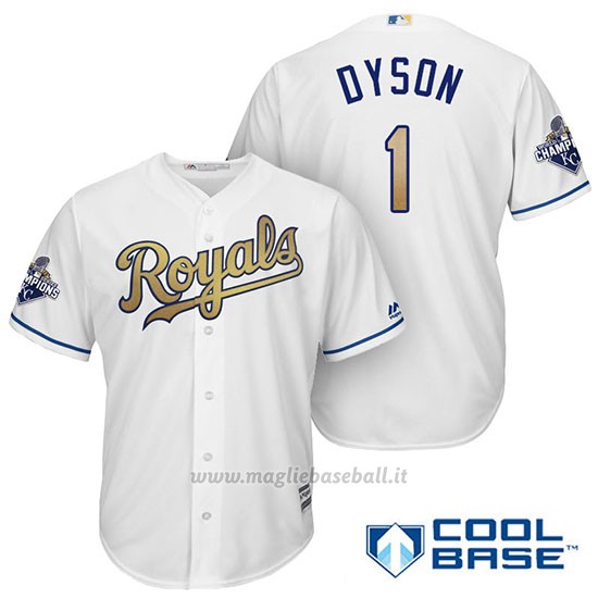 Maglia Baseball Uomo Kansas City Royals Campione 1 Jarrod Dyson Coolbase Ors